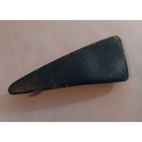 Vintage Blue Textured Metal Hair Clip Barrette Triangle - Picture 1 of 3